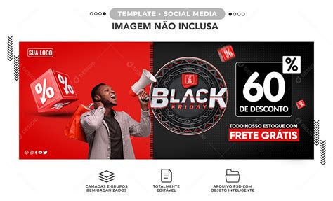 Banner Black Friday De Desconto Lojas Social Media Psd Edit Vel