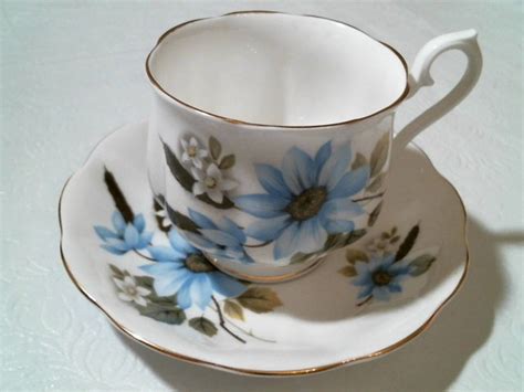 Royal Albert Blue Flower Footed Tea Cup And Saucer Hampton Etsy