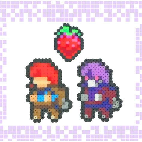 Celeste Madeline Badeline Chaveiro Pixel Art Perler Beads Shopee Brasil