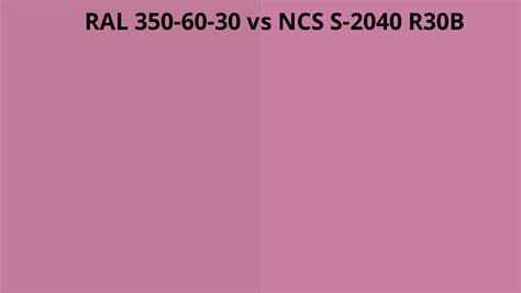 Ral 350 60 30 Vs Ncs S 2040 R30b Ral Colour Chart Uk