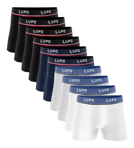 Kit Cueca Boxer Lupo Algod O Box Atacado Masculina Preta Escorrega