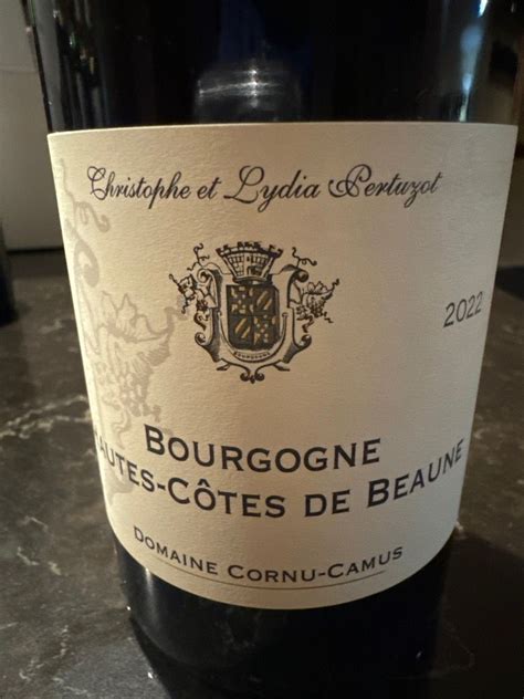 Domaine Cornu Camus Bourgogne Hautes C Tes De Beaune Rouge France