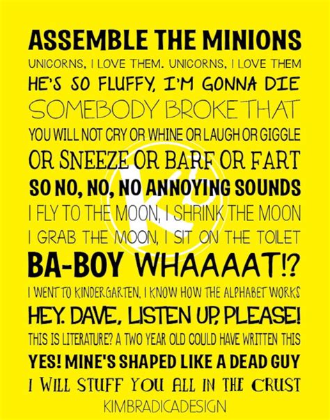 Despicable Me Quotes Subway Art, 11x14 Digital Print - Etsy