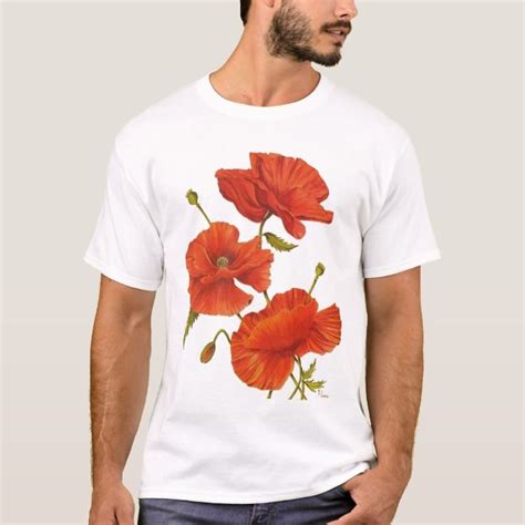 T Shirt Poppies Zazzle Mens Tshirts T Shirt Shirts