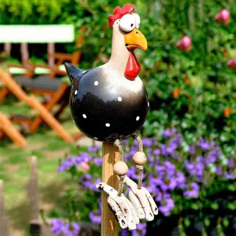 Winbst Deko Huhn Harz Und Keramik Hahn Cmgarten Huh Garten Deko