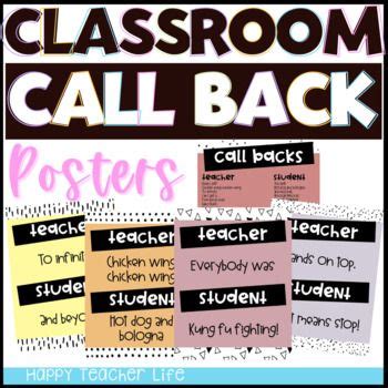 Classroom Callback Posters And Attention Getters For Call And Response