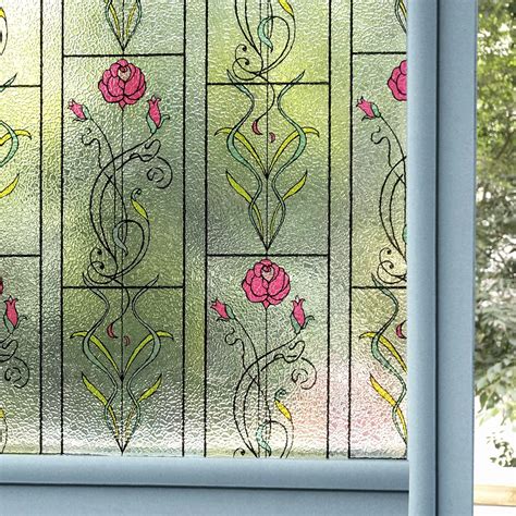 Cm Stained Iron Rose Decoratieve Window Film Vinyl Static Cling