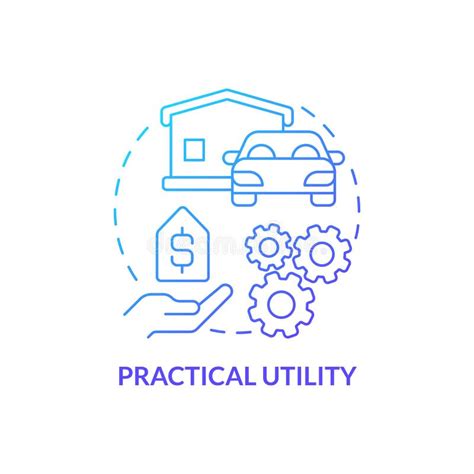 Practical Utility Blue Gradient Concept Icon Stock Vector