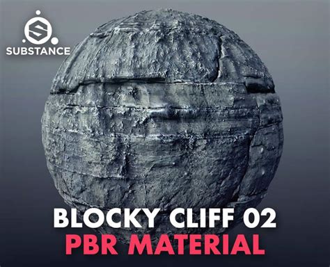 Blocky Cliff Rock Pbr Material Flippednormals