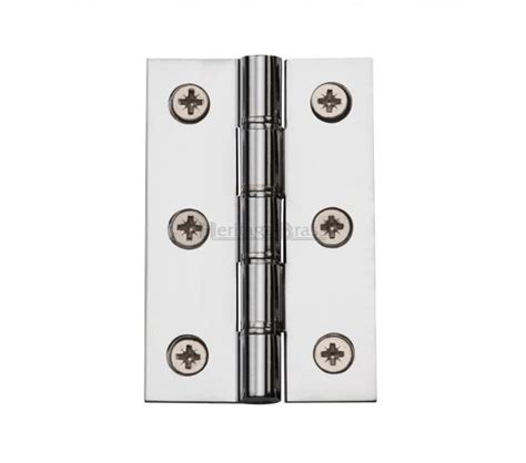 Heritage Brass Polished Chrome 75mm Washered Butt Hinges Hg99 345