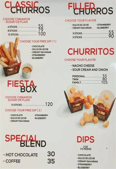 Dons Original Spanish Churros Menu Zomato Philippines