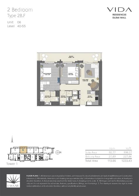 Floor Plans - Vida Residences Dubai Mall