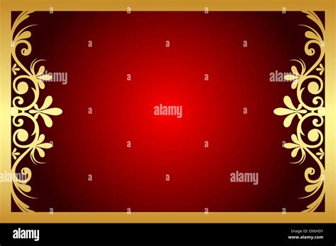 Vector Red And Gold Floral Frame Stock Photo Alamy