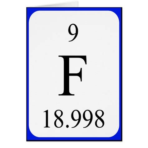 Element 9 card - Fluorine white | Zazzle