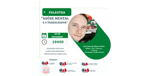 Palestra Saúde Mental E O Trabalhador Online Sympla