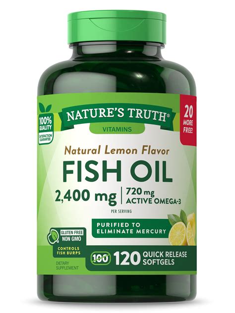 Nature S Truth Fish Oil Omega Mg With Epa Burpless Lemon