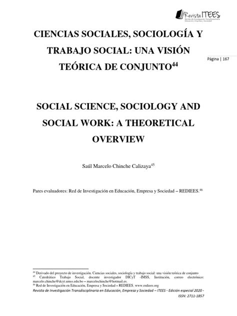 Ciencias Sociales SociologÍa Y Trabajo Social Una VisiÓn TeÓrica De