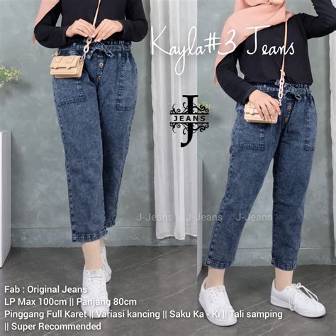 Jual Celana Jeans Terbaru KAYLA 3 Celana Baggy Jeans Kancing Snow