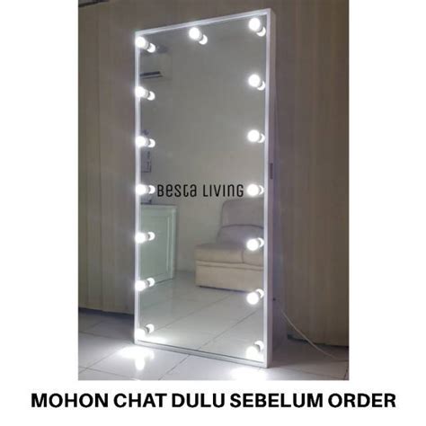 Jual Full Body Standing Vanity Mirror Cermin Lampu Led Kaca Rias