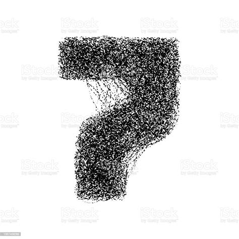 Decorative Number 7 Made Of Particles Isolated On White Background