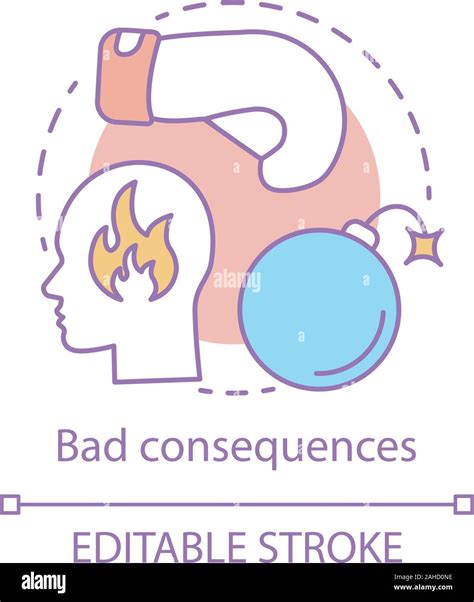 Bad consequences concept icon. Anger idea thin line illustration ...