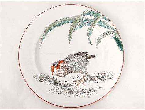 Assiette Fa Ence Bordeaux Vieillard Mod Le Grands Oiseaux Millet Dindon