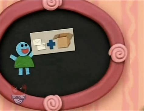 An Image Of A Cartoon Character With A Box On The Wall In Front Of It