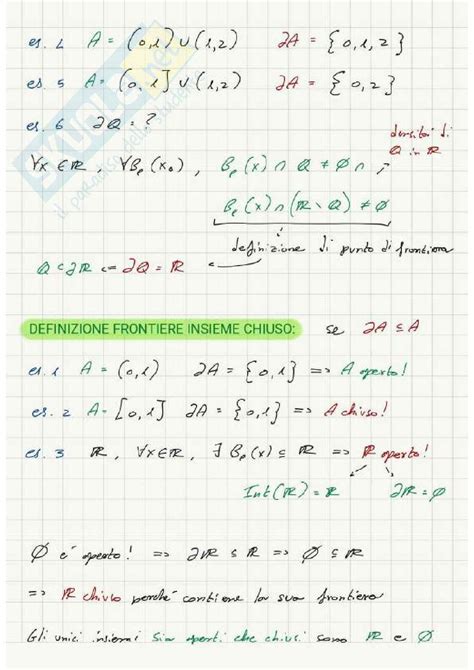 Appunti Completi Di Tutte Le Lezioni Di Analisi Matematica