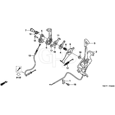 Honda HRX426C SDE MATF 1000001 Throttle Lever Diagram GHS