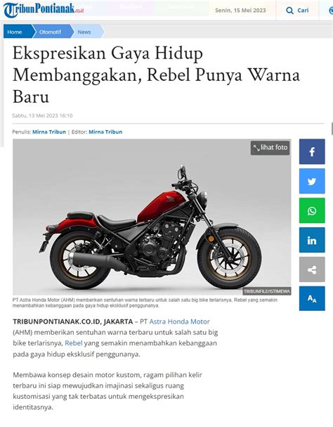 Ekspresikan Gaya Hidup Membanggakan Rebel Punya Warna Baru Astra