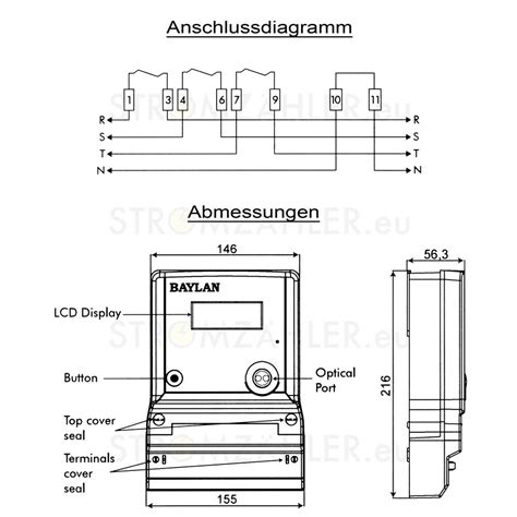 Drehstromzähler MID geeicht 2024 für Zählerkreuzmontage 5 60 A 400V