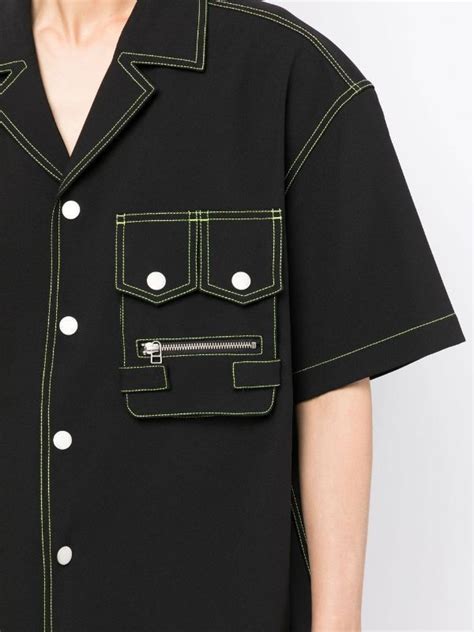 Feng Chen Wang Contrast Stitch Short Sleeve Shirt Farfetch In 2024