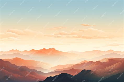 Premium AI Image | Illustration of mountain top view with sunrise light