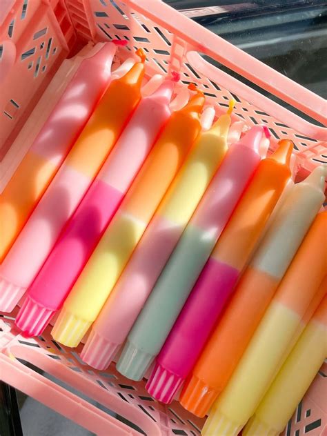 Dip Dye Candle Dip Dye Candle Neon Hand Dipped Candles 190 Mm