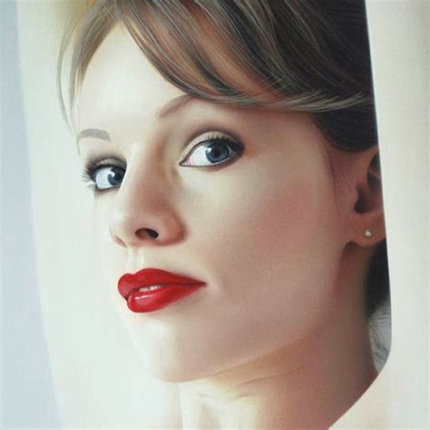 Artist Hubert De Lartigue {contemporary Figurative Realism Art Beautiful Brunette Female Head