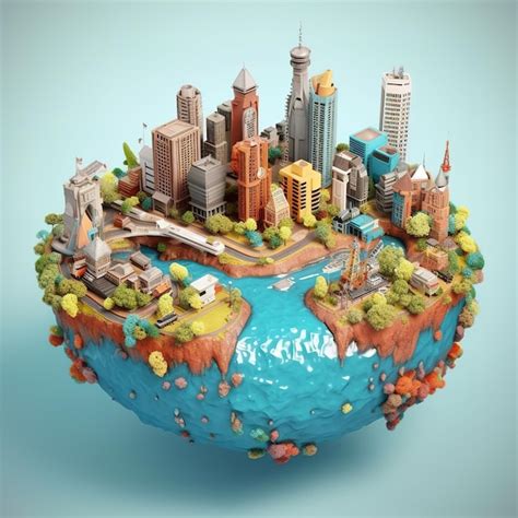 Conceito 3d de mudança climática mundial conceito de aquecimento global