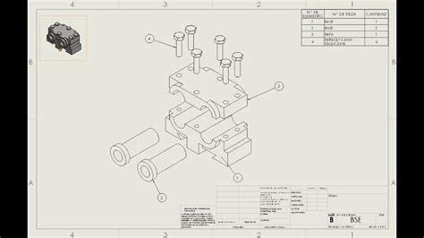 Cojinete Doble PIEZAS ENSAMBLE PLANOS En Solidworks 2018 YouTube