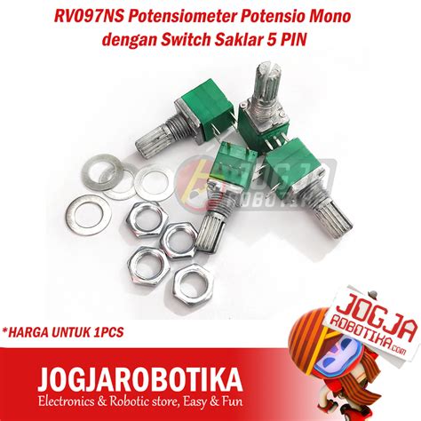 Jual RV097NS 5 Pin 8 Pin Potensiometer Potensio Mono Stereo Plus Dengan