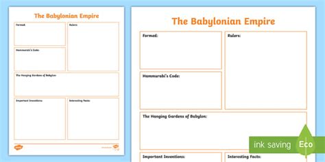 Ancient Mesopotamia Babylonian Empire Worksheet Twinkl