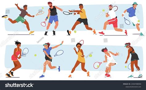 Female Tennis Player Cartoon Stock Photos Images Shutterstock