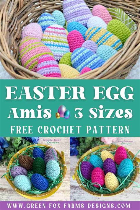 Free Crochet Easter Egg Pattern Beginner Tutorial • Green Fox Farms Designs