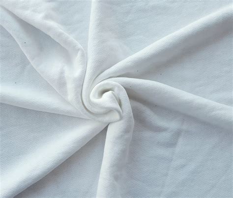 White Heavy Weight Cotton French Terry Fabric By The Yard And Wholesale