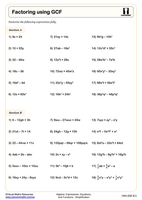 Factoring Expressions Worksheets On Quizizz Free Printable