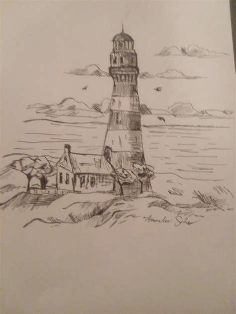 Lighthouse pen sketch | Urban sketching, Painting & drawing, Pen sketch