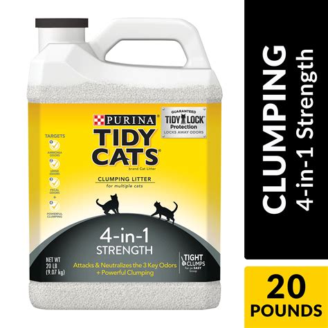 Purina Tidy Cats Clumping Cat Litter 4 In 1 Strength Multi Cat Litter 20 Lb Jug