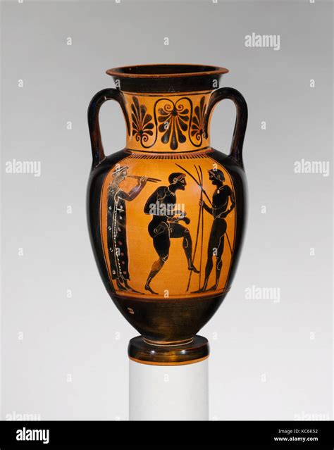 Terracotta Neck Amphora Jar Archaic Ca 500 B C Greek Attic