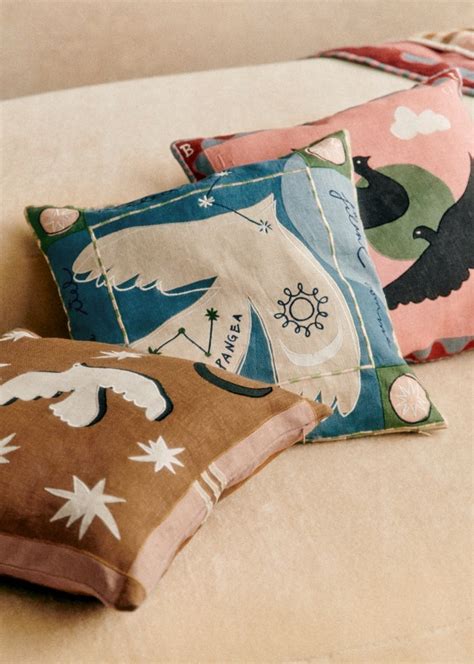 Cushion Sézane x Pangea Blue Liberty Print Linen Octobre Éditions