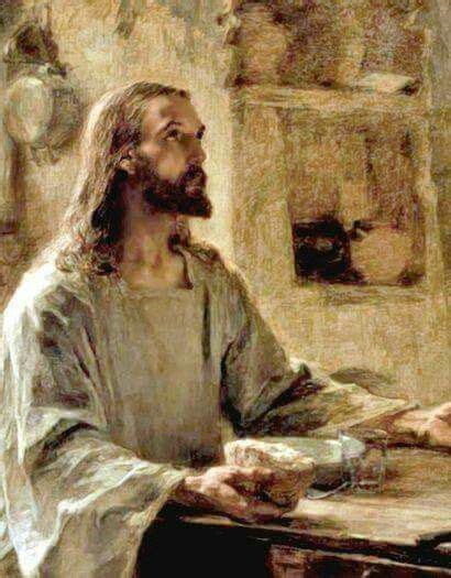 A Painting Of Jesus Sitting At A Table