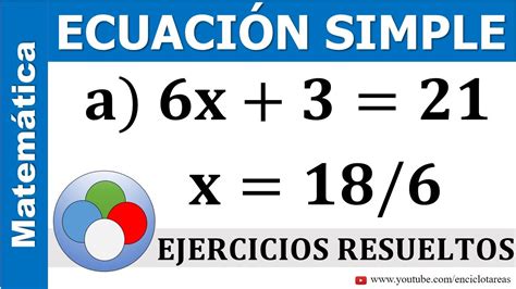 Ecuaciones Simples De Primer Grado Ejercicios Resueltos Parte