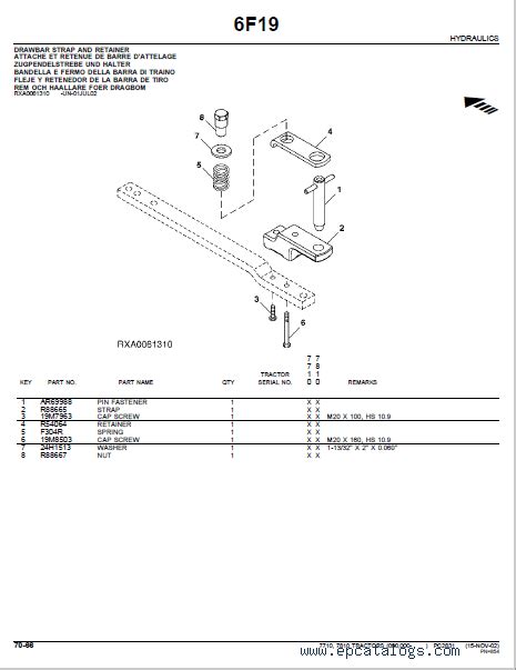 John Deere Tractor 7710, 7810 Parts Catalog for Replacement